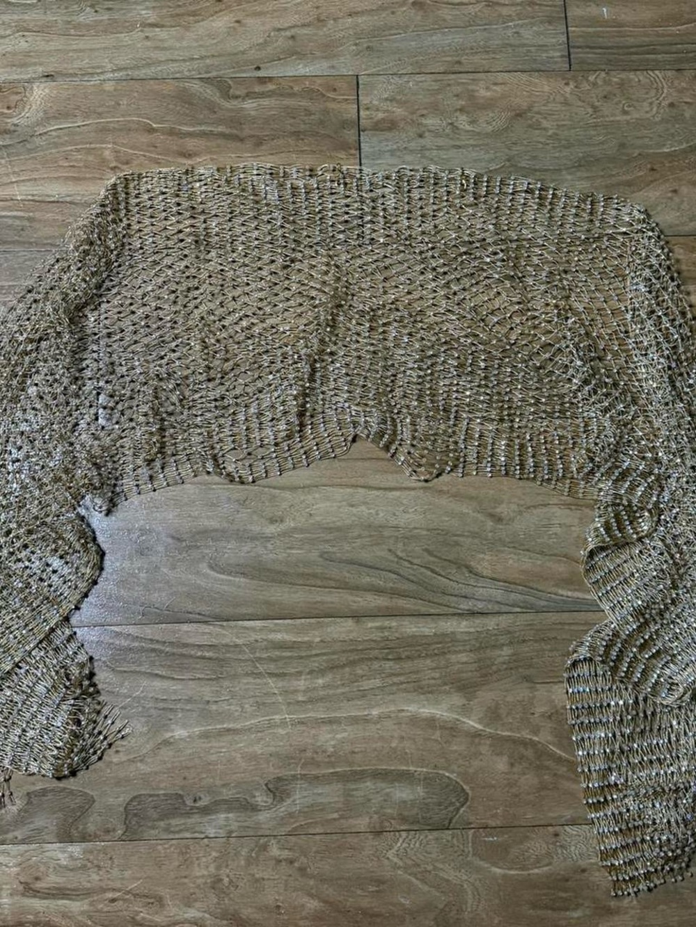 Rhinestone Knit Bolero Shrug in Gold